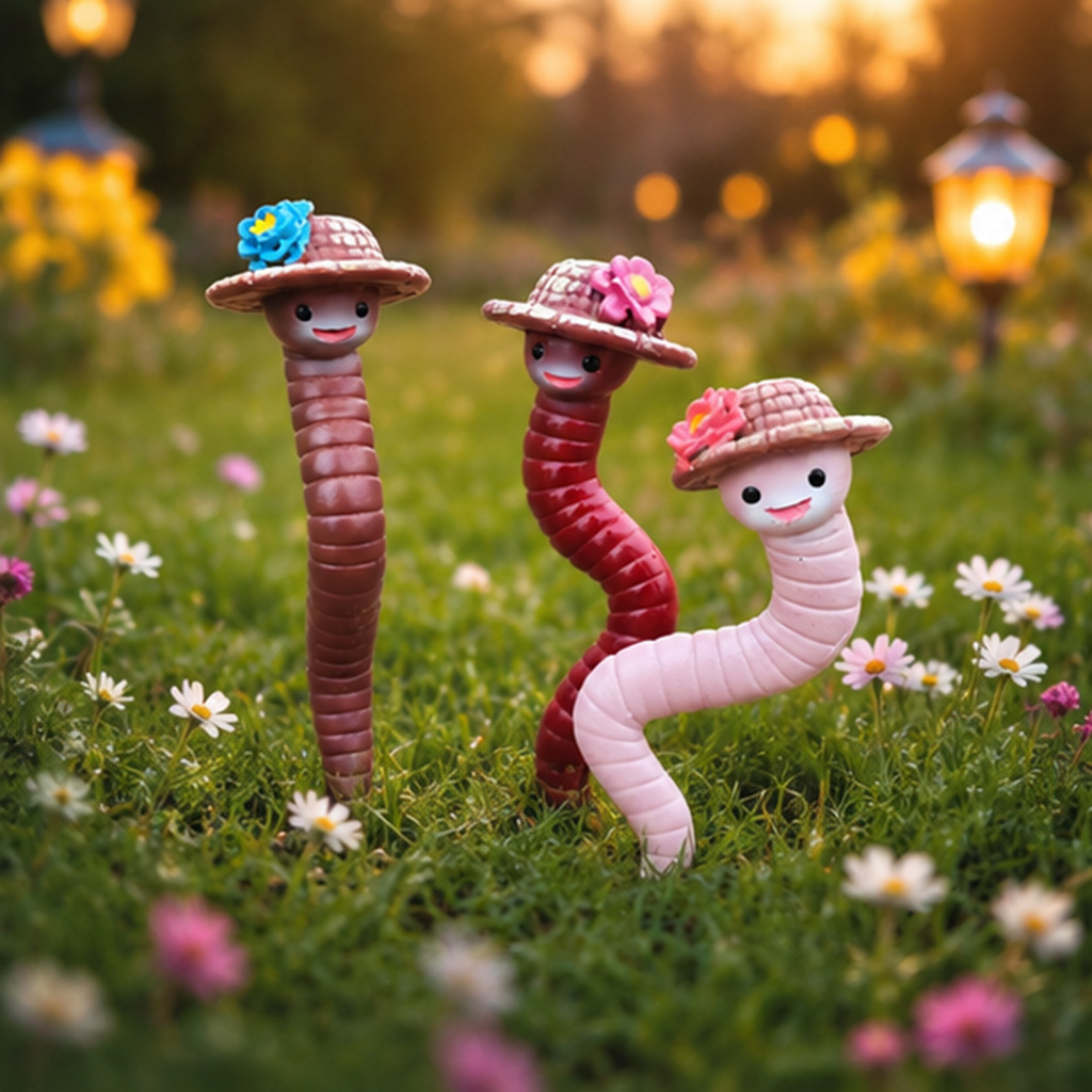 3Pcs Cute Resin Worm Garden St - Plant Parent Gifts 评论和价格